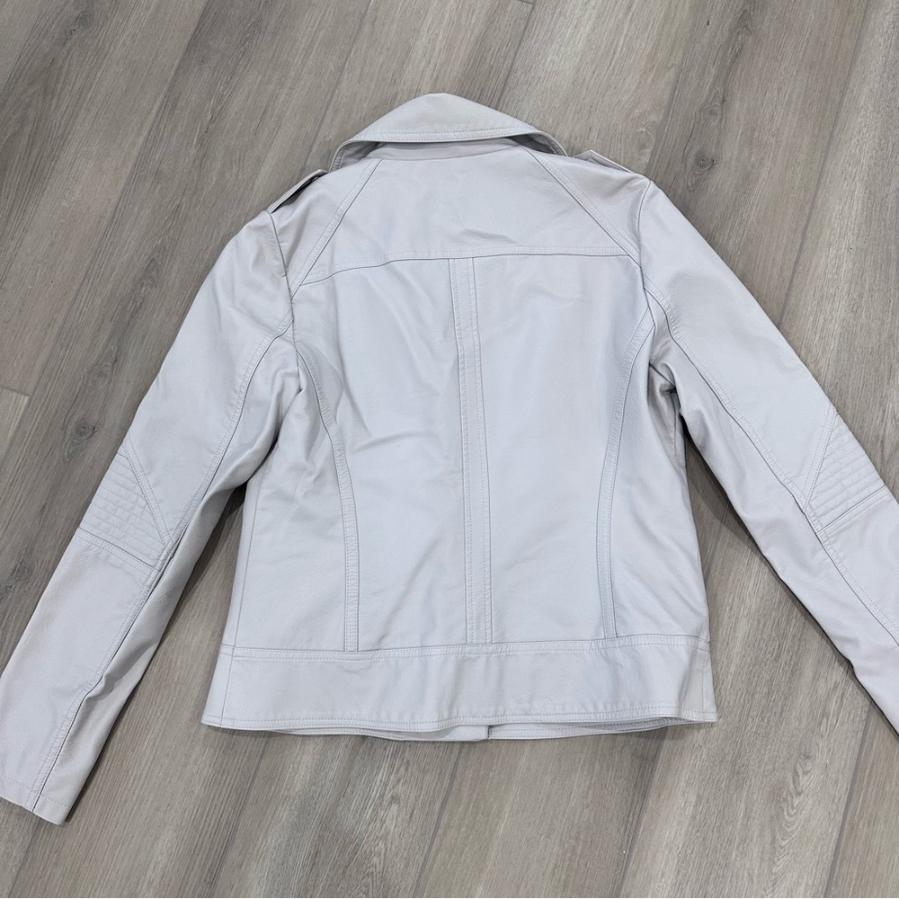 GUESS faux vegan leather jacket large light grey - Picture 4 of 10